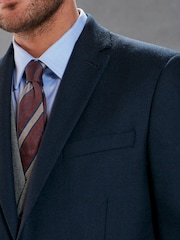 Mornarsko modra - Signature Empire Mills 100% Wool Birdseye Suit (volnena obleka s ptičjim očesom) - Slika 5 iz 8