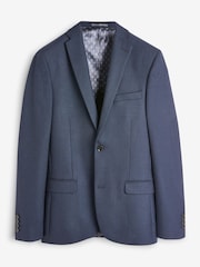 Mornarsko modra - Signature Empire Mills 100% Wool Birdseye Suit (volnena obleka s ptičjim očesom) - Slika 7 iz 8