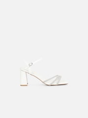 Simmi London White Naya Diamante Block Heeled Sandals - Image 2 of 4