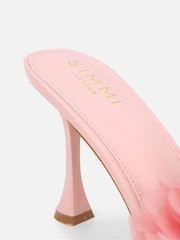 Simmi London Pink Kaz Petal Detail Mules - Image 3 of 4
