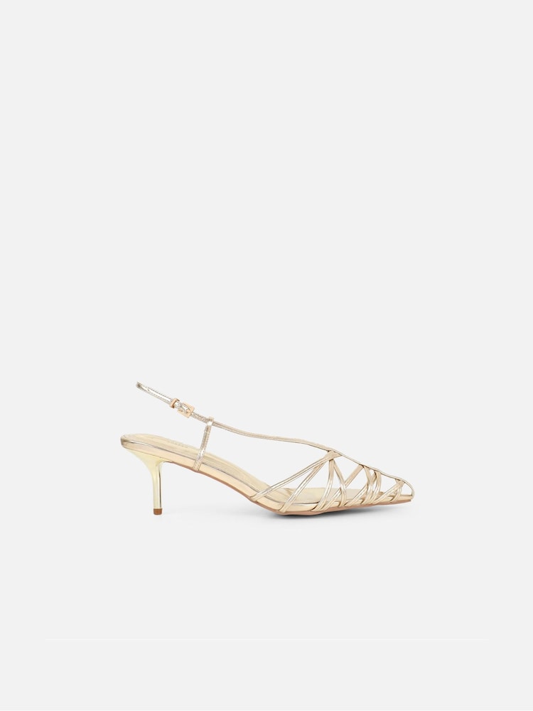 Simmi London Gold Nadia Caged Court Shoes - Image 2 of 4 Simmi London Gold Nadia Caged Court Shoes - Image 2 of 4