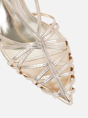 Simmi London Gold Nadia Caged Court Shoes - Image 4 of 4