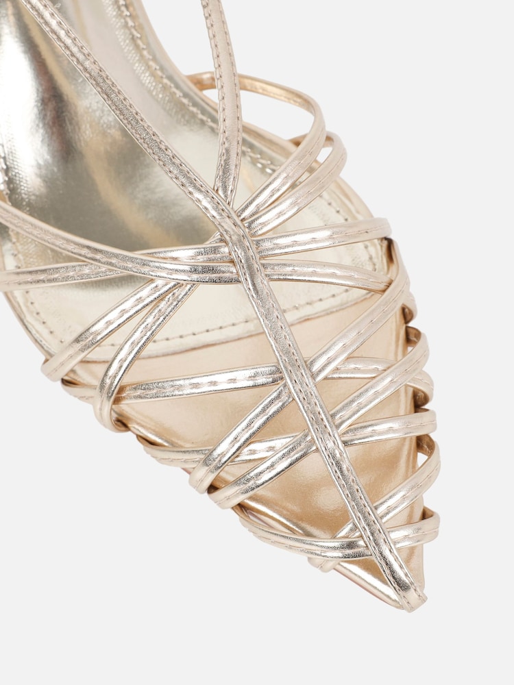 Simmi London Gold Nadia Caged Court Shoes - Image 4 of 4 Simmi London Gold Nadia Caged Court Shoes - Image 4 of 4