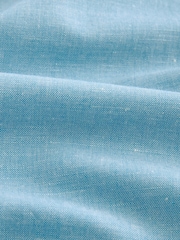 Blue Double Collar Regular Fit Trimmed Linen Blend Short Sleeve Shirt - Image 6 of 6