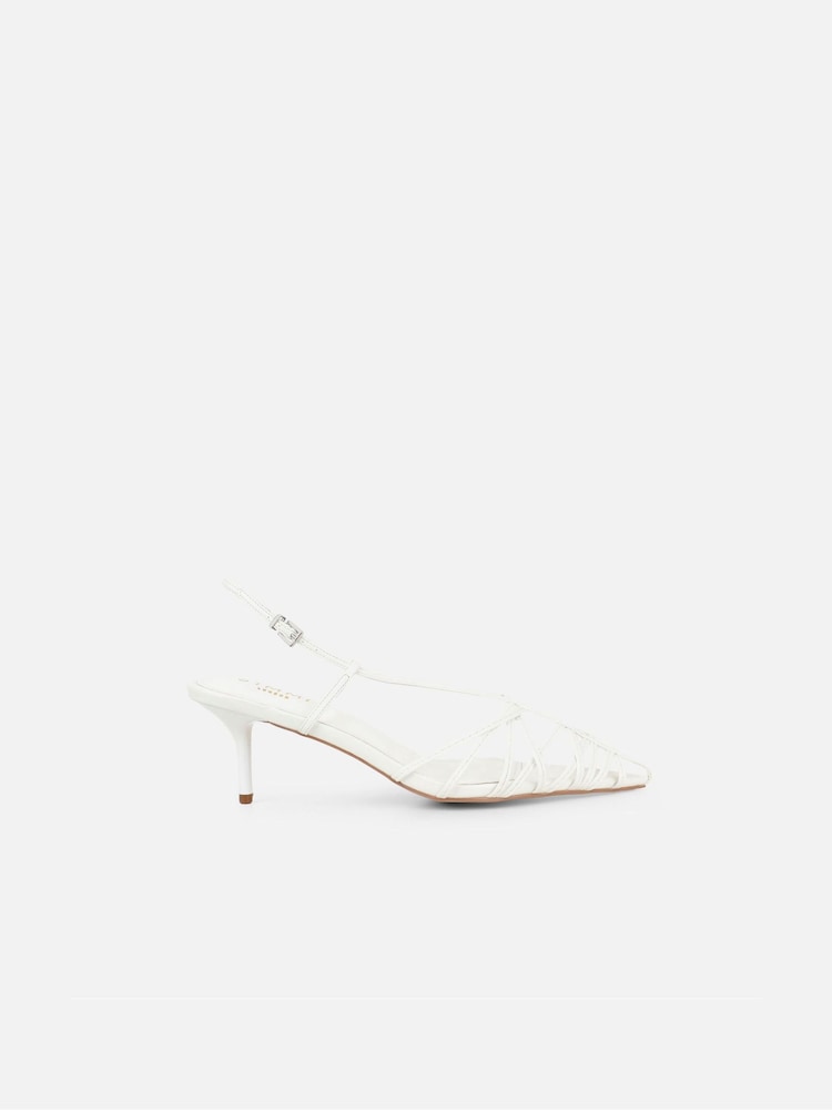 Simmi London White Nadia Caged Court Shoes - Image 2 of 4 Simmi London White Nadia Caged Court Shoes - Image 2 of 4