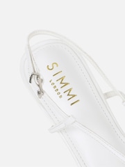 Simmi London White Nadia Caged Court Shoes - Image 3 of 4