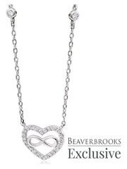 Beaverbrooks Silver Cubic Zirconia Infinity Necklace - Image 3 of 4