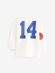 White Badges 100% Cotton Long Sleeve Varsity T-Shirt (3mths-7yrs) - Image 7 of 10