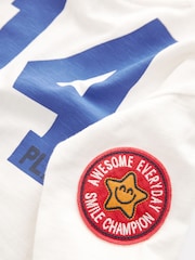 White Badges 100% Cotton Long Sleeve Varsity T-Shirt (3mths-7yrs) - Image 8 of 10