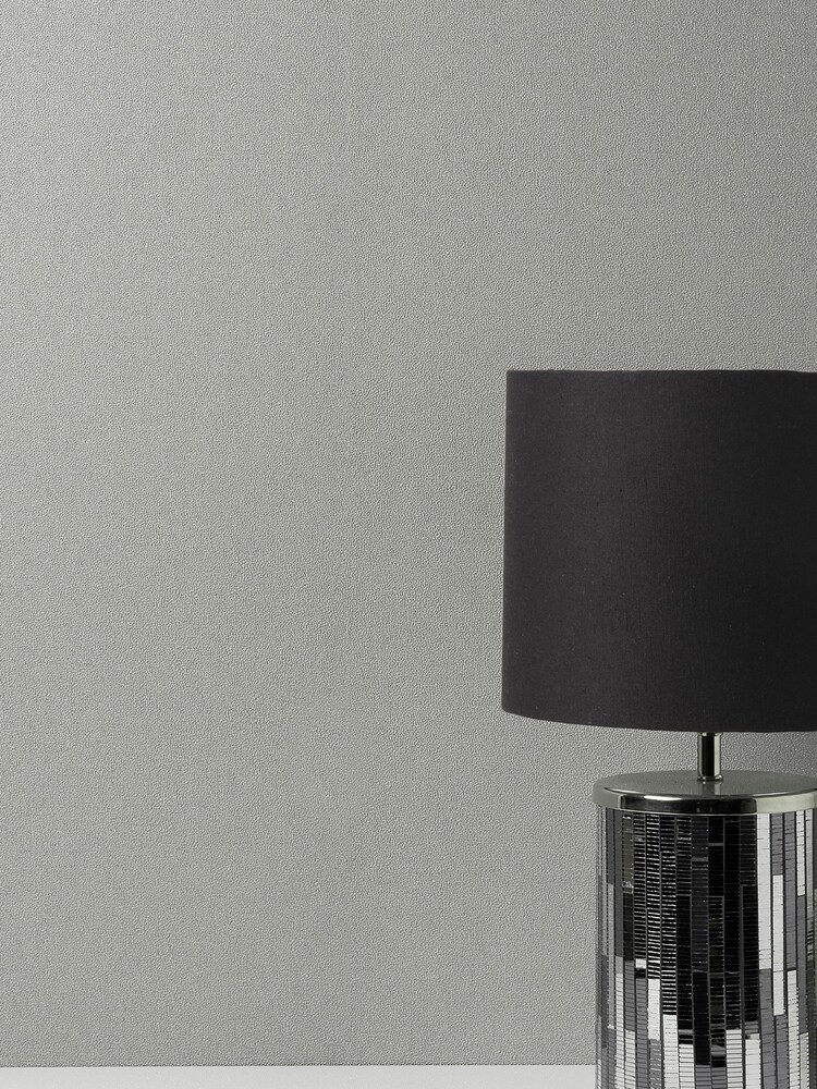 Fine Décor Mid Grey Milano 8 Plain Wallpaper - Image 1 of 3