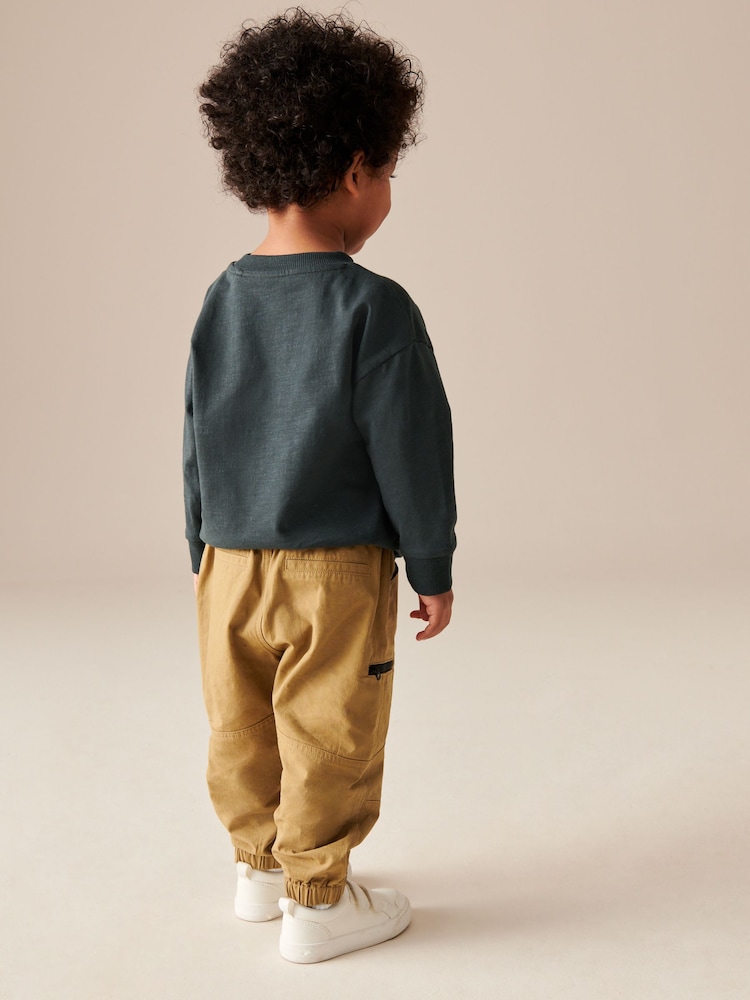 Charcoal Grey 100% Cotton Long Sleeve Varsity T-Shirt (3mths-7yrs) - Image 2 of 5