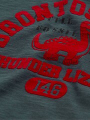 Charcoal Grey 100% Cotton Long Sleeve Varsity T-Shirt (3mths-7yrs) - Image 5 of 5