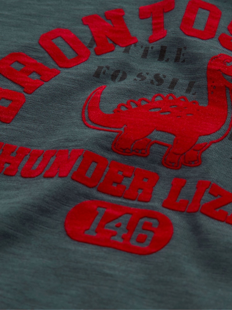 Charcoal Grey 100% Cotton Long Sleeve Varsity T-Shirt (3mths-7yrs) - Image 5 of 5