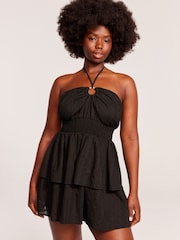 Victoria's Secret Black Dobby Halterneck Beach 100% Cotton Dress - Image 1 of 2
