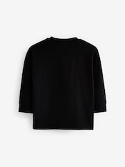 Black Dino Print Long Sleeve Graffiti 100% Cotton T-Shirt (3mths-7yrs) - Image 4 of 5