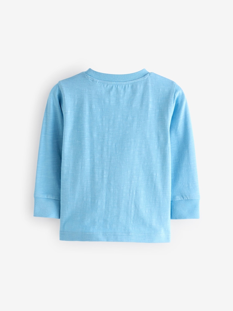 Blue Fire Engine Long Sleeve Transport T-Shirt (3mths-7yrs) - Image 2 of 4