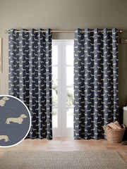 Emily Bond Indigo Blue Peggy Made to Measure Curtains - Image 1 of 9