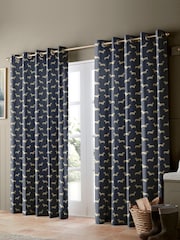 Emily Bond Indigo Blue Peggy Made to Measure Curtains - Image 2 of 9