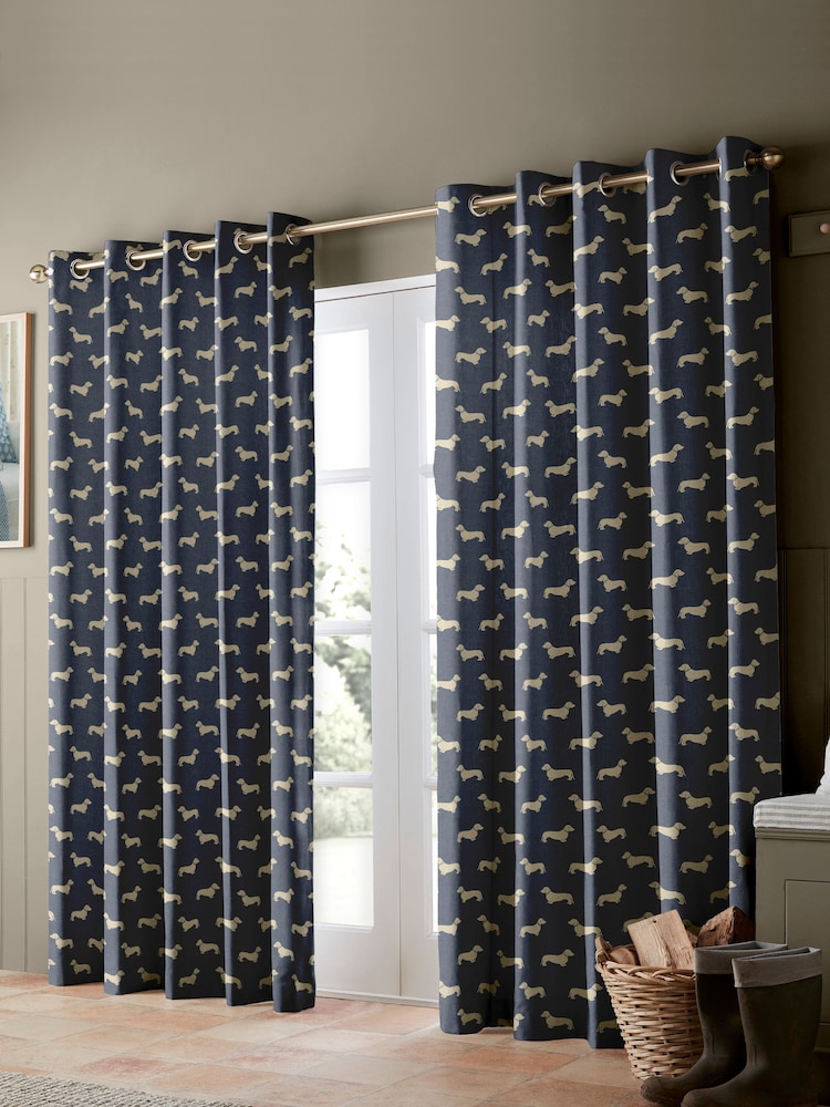 Emily Bond Indigo Blue Peggy Made to Measure Curtains - Image 2 of 9