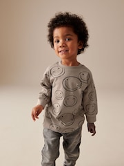 Neutrale Farbe - Langarmshirt mit durchgehendem Print aus 100 % Baumwolle (3M.–7J.) - Bild 2 von 6