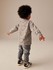 Neutrale Farbe - Langarmshirt mit durchgehendem Print aus 100 % Baumwolle (3M.–7J.) - Bild 3 von 6