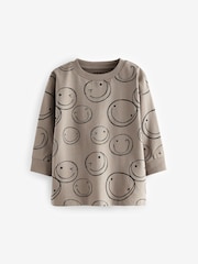 Neutrale Farbe - Langarmshirt mit durchgehendem Print aus 100 % Baumwolle (3M.–7J.) - Bild 4 von 6