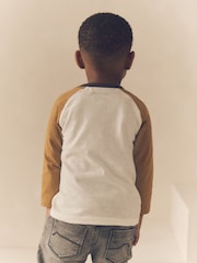Ochre/Cream Dinosaur Long Sleeve Character T-Shirt (3mths-7yrs) - Image 4 of 10