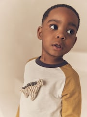 Ochre/Cream Dinosaur Long Sleeve Character T-Shirt (3mths-7yrs) - Image 5 of 10