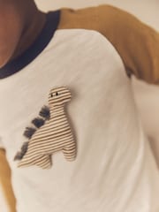 Ochre/Cream Dinosaur Long Sleeve Character T-Shirt (3mths-7yrs) - Image 6 of 10