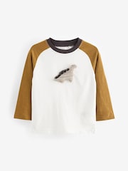 Ochre/Cream Dinosaur Long Sleeve Character T-Shirt (3mths-7yrs) - Image 7 of 10