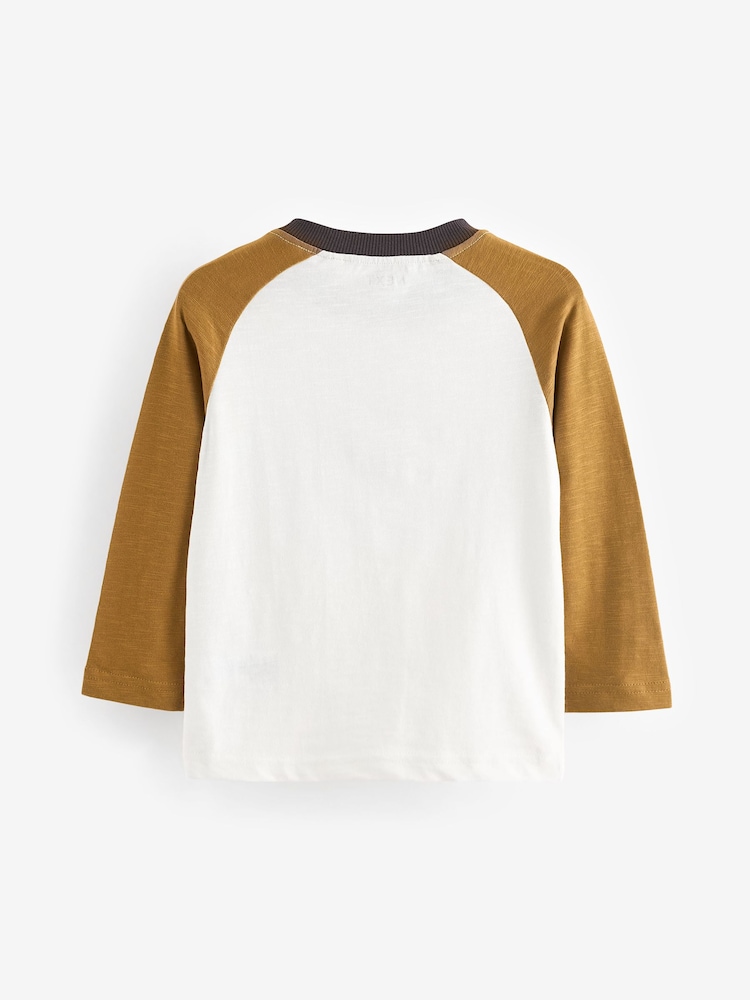 Ochre/Cream Dinosaur Long Sleeve Character T-Shirt (3mths-7yrs) - Image 8 of 10
