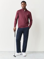 Peter Millar Red Perth Herringbone Performance Quarter-Zip Shirt - Image 2 of 4