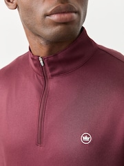 Peter Millar Red Perth Herringbone Performance Quarter-Zip Shirt - Image 4 of 4