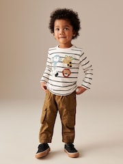 Ecru Stripe Long Sleeve Character T-Shirt (3mths-7yrs) - Image 2 of 7