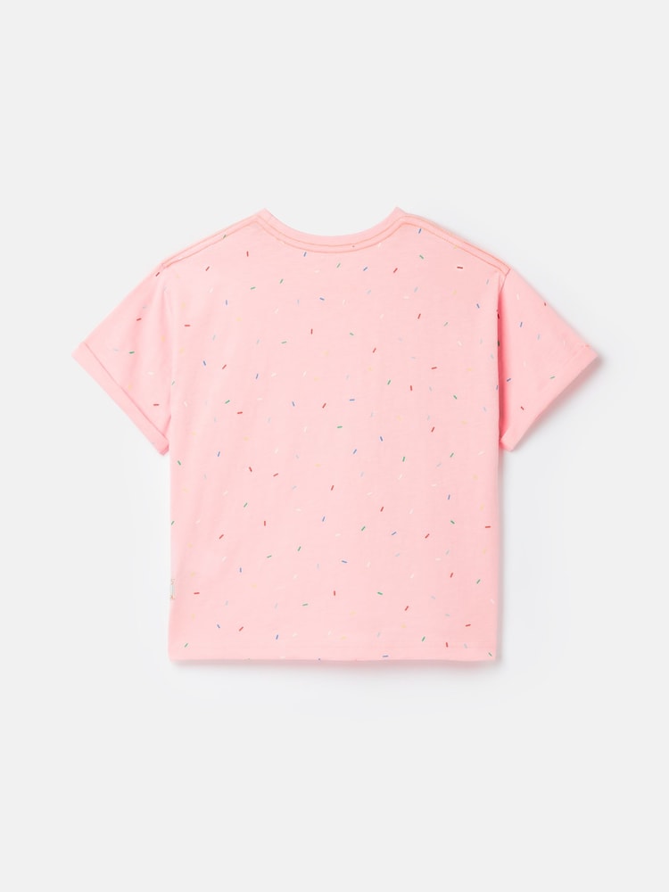 Joules Girls' Fun Days Pink Short Sleeve Graphic T-shirt - Image 2 of 5