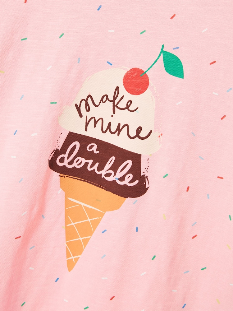 Joules Girls' Fun Days Pink Short Sleeve Graphic T-shirt - Image 5 of 5