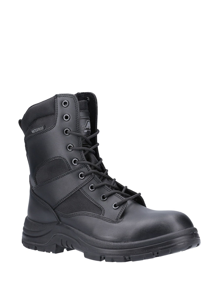 Amblers Safety Black Combat Waterproof Lace-Up Boots - Image 2 of 5