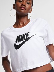 Nike White Essential Futura Cropped T-Shirt - Image 7 of 9