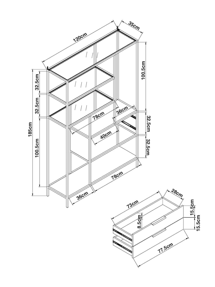Dark Bronx Glass Storage Shelf - Image 10 of 10