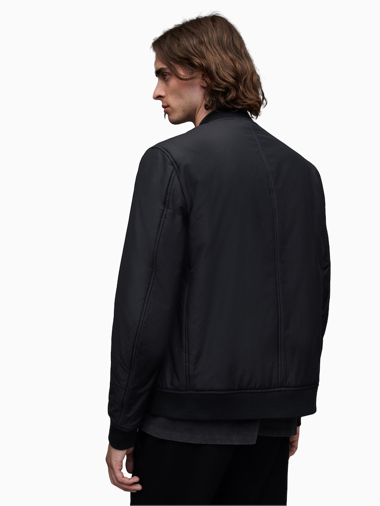 AllSaints Black Withrow Bomber Jacket - Image 2 of 7