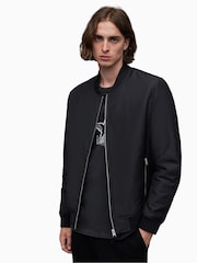 AllSaints Black Withrow Bomber Jacket - Image 4 of 7