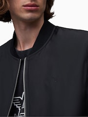 AllSaints Black Withrow Bomber Jacket - Image 6 of 7
