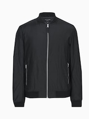 AllSaints Black Withrow Bomber Jacket - Image 7 of 7