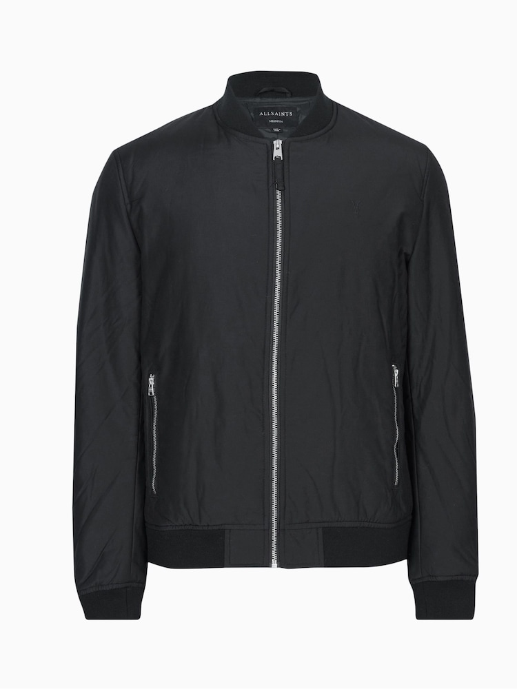 AllSaints Black Withrow Bomber Jacket - Image 7 of 7