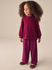 Rouge bordeaux - Ensemble haut à manches longues et pantalon ample (3mois-7ans) - Image 1 de 4