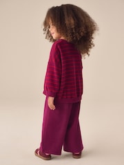 Rouge bordeaux - Ensemble haut à manches longues et pantalon ample (3mois-7ans) - Image 4 de 4