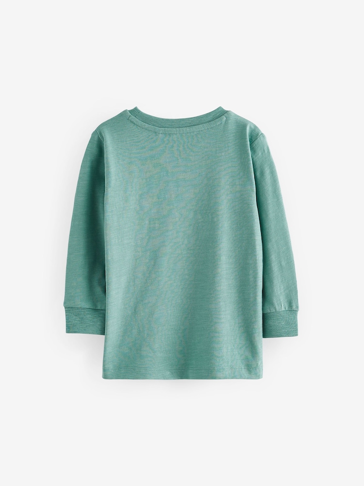 Green Digger 100% Cotton Long Sleeve Transport T-Shirt (3mths-7yrs) - Image 2 of 3