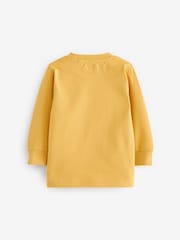 Ochre Yellow Train 100% Cotton Long Sleeve Transport T-Shirt (3mths-7yrs) - Image 3 of 4