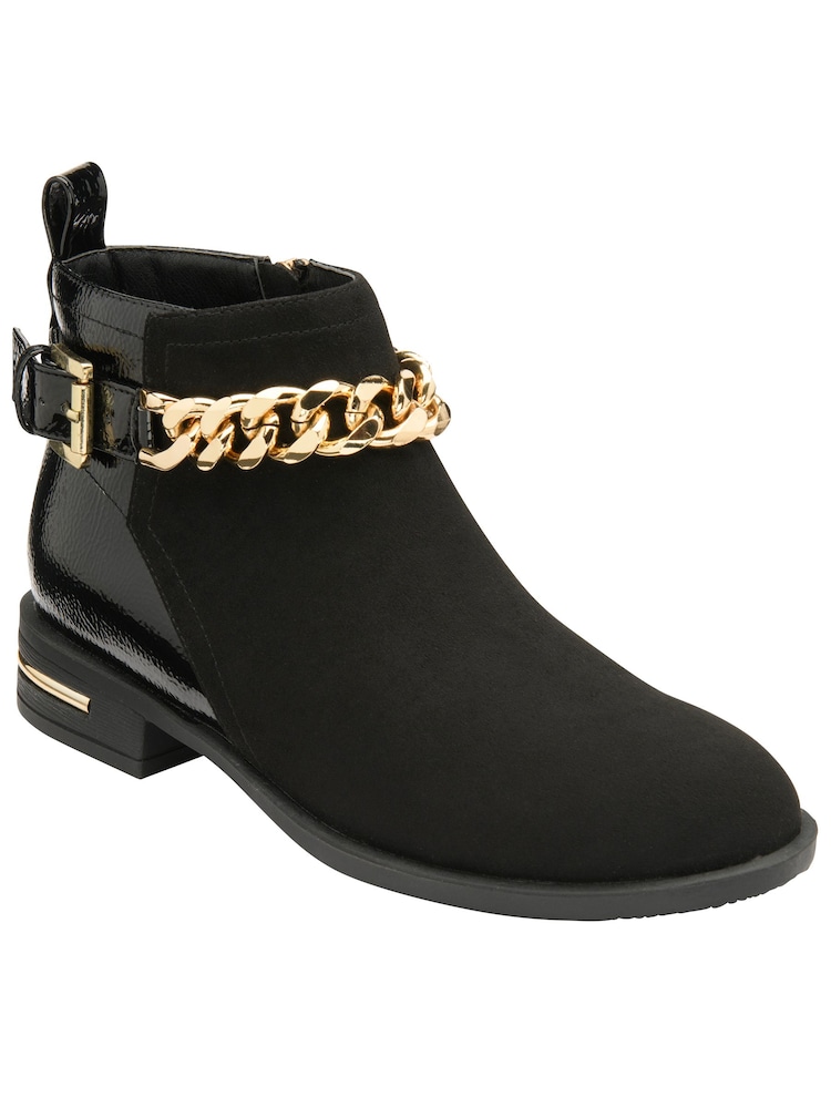 Lotus Black Zip-Up Ankle Boots - Image 1 of 4
