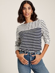 Joules Harbour Navy Hotchpotch Long Sleeve Breton Top - Image 1 of 8